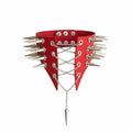 Art of Sex - Ariadne studded collar choker, genuine leather, red, L-2XL