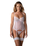 Корсет Obsessive Alissium corset & thong M/L (м'ята упаковка!!!)