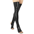 Art of Sex - Lora Sexy Vinyl Thigh-High Stockings with Open Toes and Heels, Size S, Black