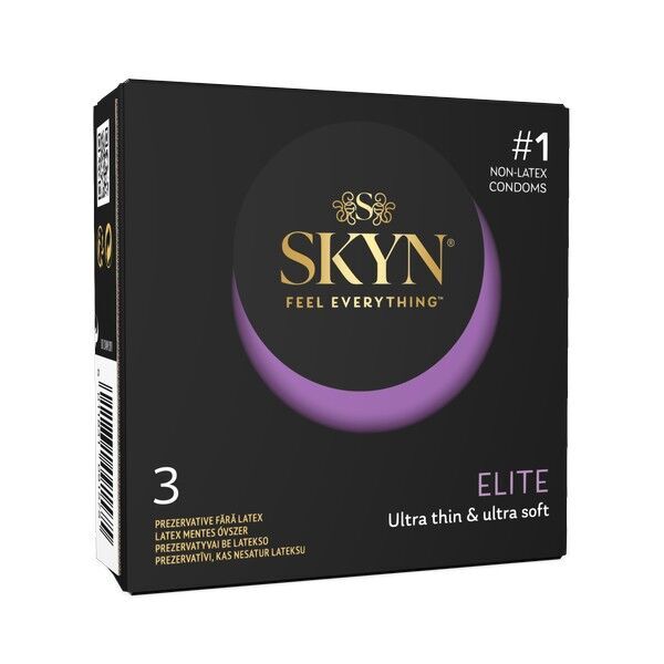 SKYN Elite non-latex premium condoms, 3 pcs, ultra-thin (packaging creased!!!)