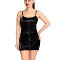 Art of Sex - Demeter Dress, black wet-look velvet, size M