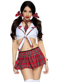 Schoolgirl costume Leg Avenue Miss Prep School XL, top, skirt, tie, bows