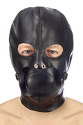 Hood with gag for BDSM Fetish Tentation BDSM hood in leatherette with removable gag