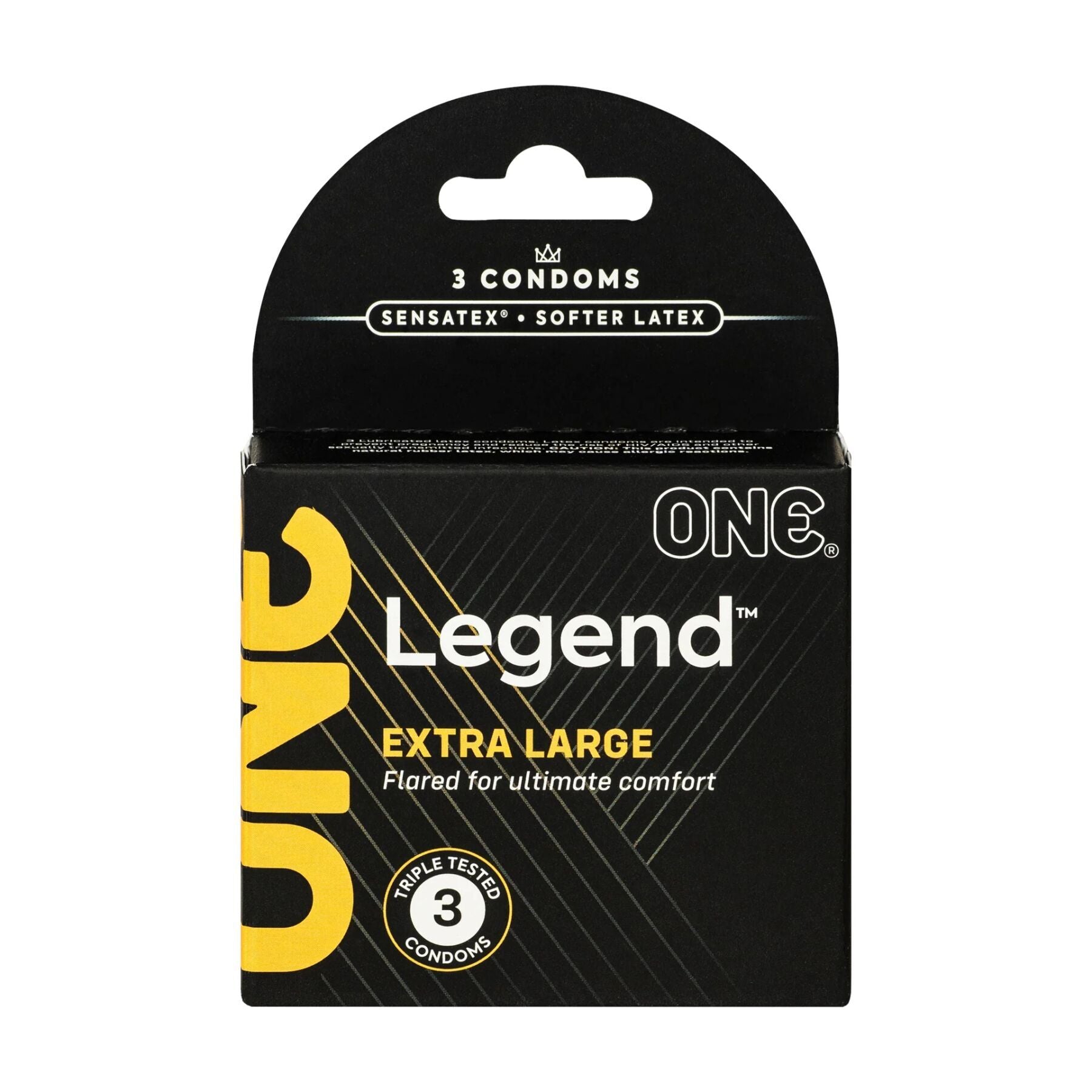 Презервативи ONE Legend Extra Large 3 шт, картонна коробка (м'яте паковання!!!)