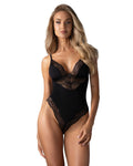 Teddy Obsessive Lobellis teddy, M/L, black, soft-cup bra, open back, thong bottom
