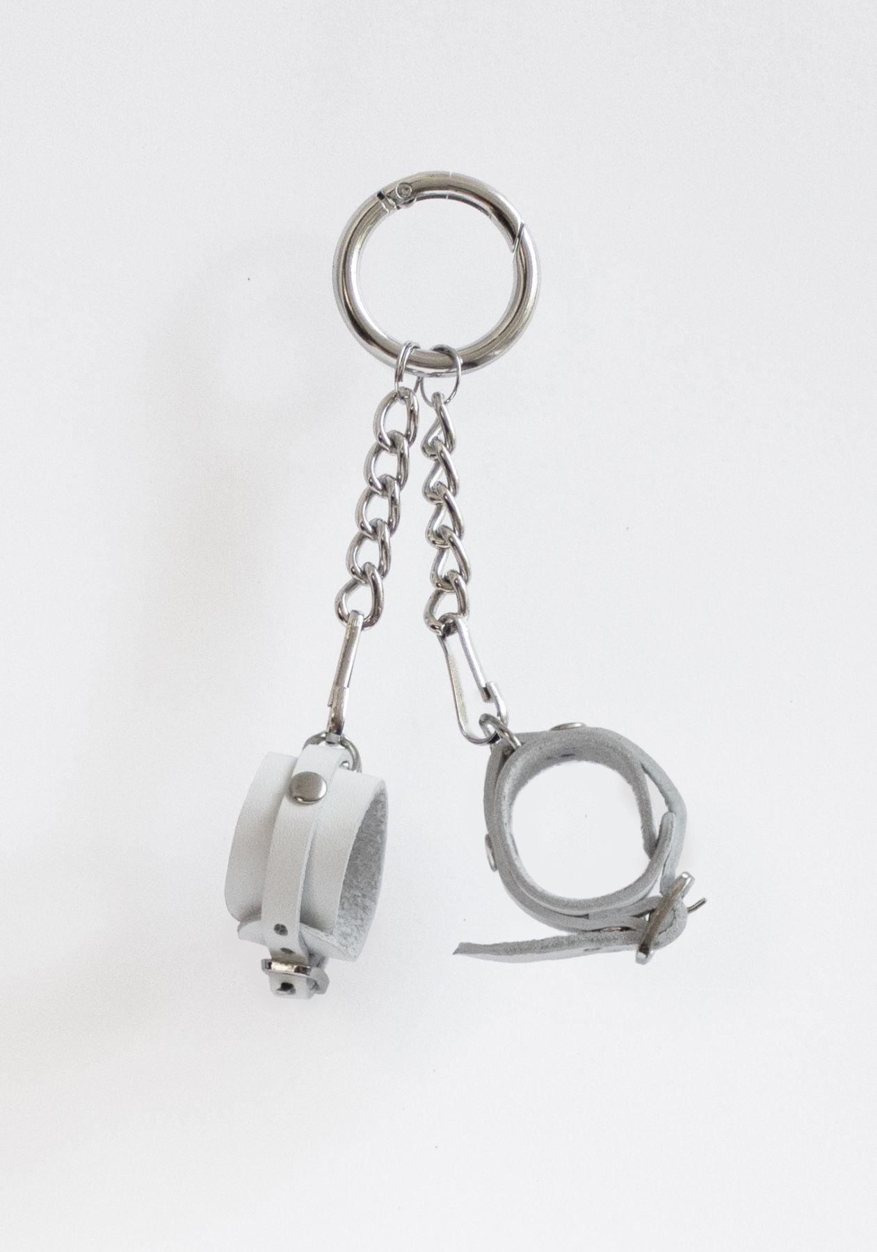 Handcuff Keychain with Buckle White