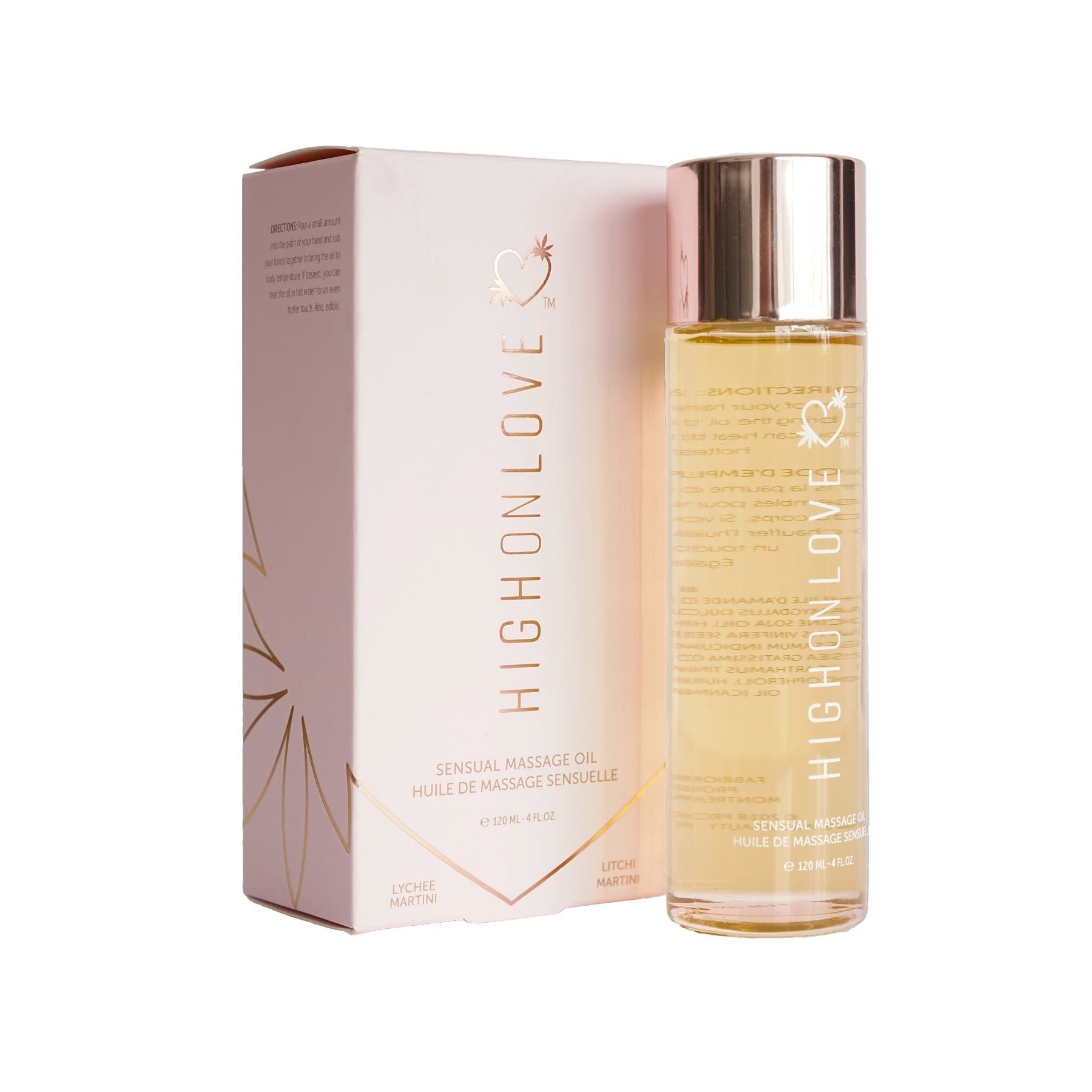 HighOnLove Massage Oil - Lychee Martini (120 ml) with Hemp Seed Oil