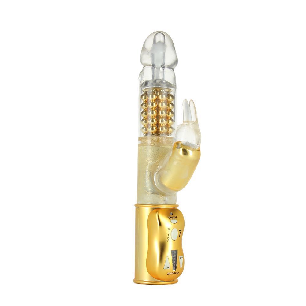 Dorcel Orgasmic Rabbit Gold Vibrator with Pearl Massage