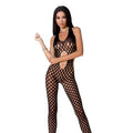 Sexy Bodystocking Passion BS065 One Size, Black, jumpsuit, large net