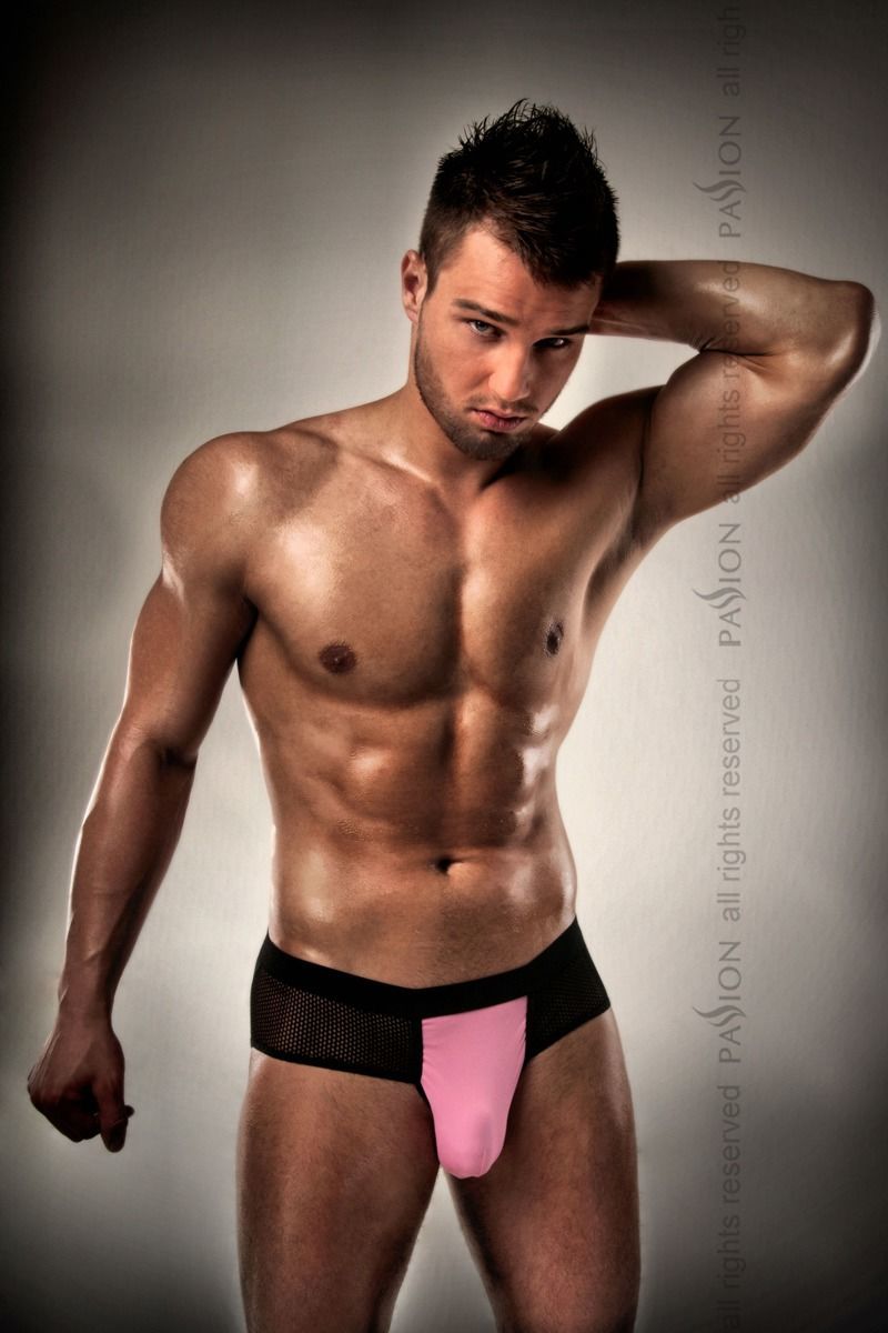 Men's thong underwear with pink fly Passion 007 THONG pink S/M - Passion