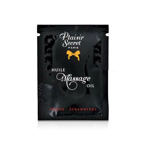 Sample of Plaisirs Secrets Strawberry massage oil (3 ml)