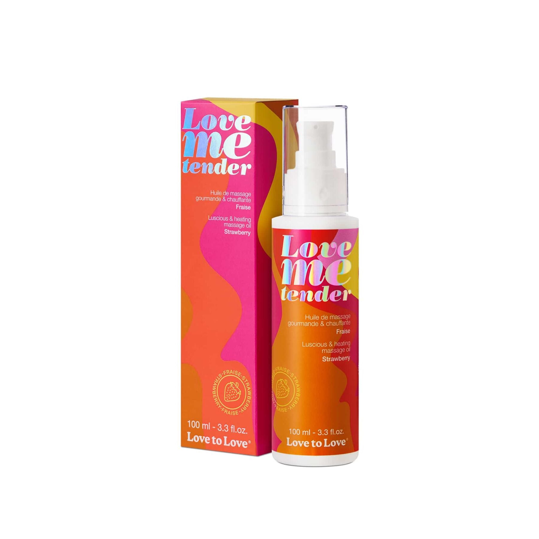 Massage Oil Love To Love - Love Me Tender, Strawberry (100 ml), strawberry scent, paraben-free
