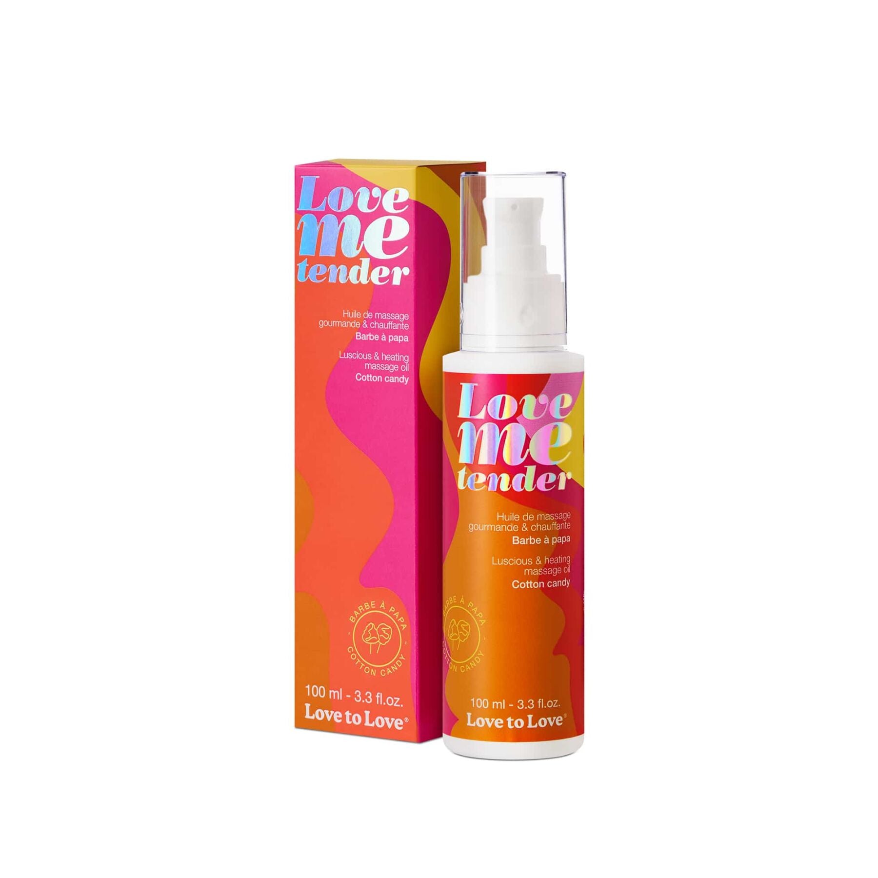 Massage oil Love To Love - Love Me Tender, Cotton candy, 100 ml, cotton candy scent, paraben-free