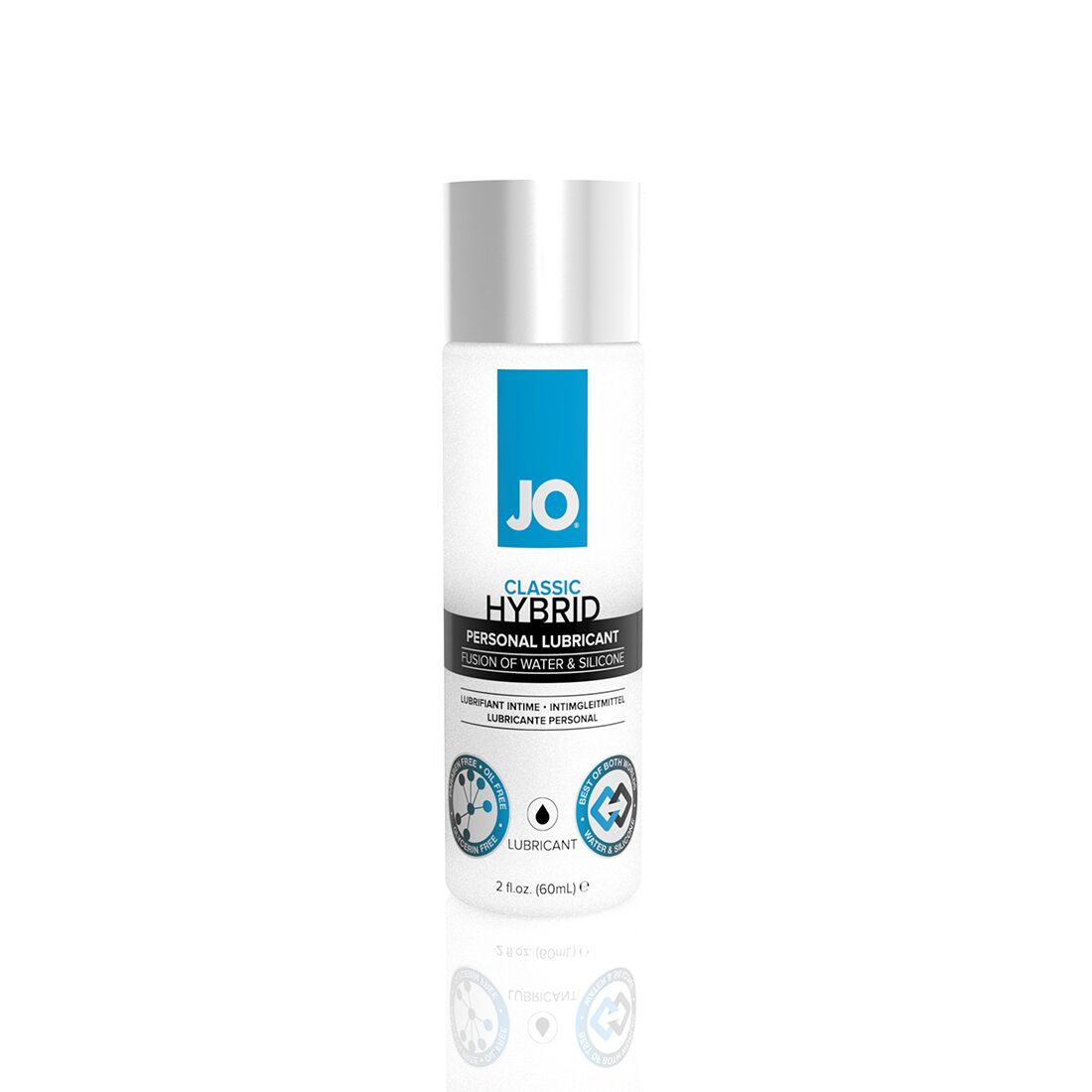 Thick water-silicone lubricant JO Classic Hybrid (60 ml) without parabens, glycerin, and oils