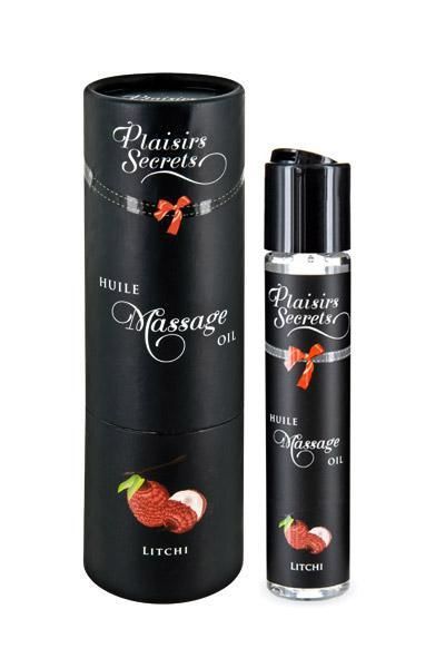 Massage Oil Plaisirs Secrets Litchi (59 ml) with aphrodisiacs, edible, gift packaging