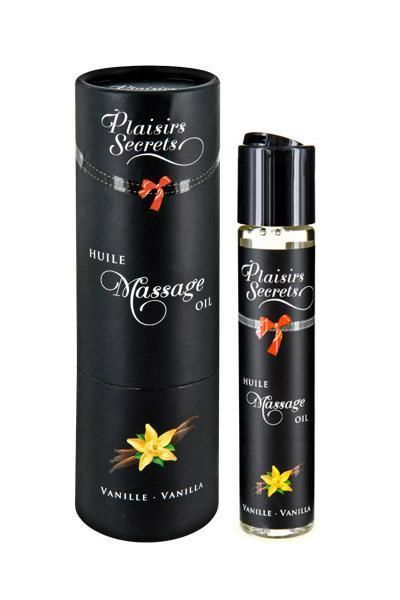 Massage oil Plaisirs Secrets Vanilla (59 ml) with aphrodisiacs, edible, gift packaging