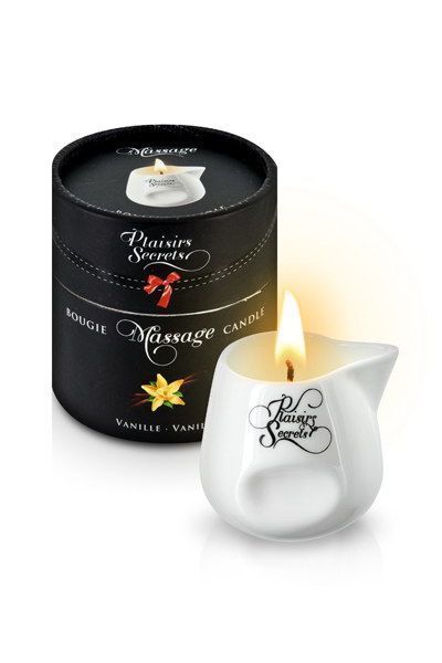 Massage Candle Plaisirs Secrets Vanilla (80 ml) gift packaging, ceramic container