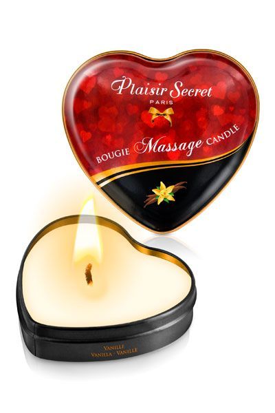Plaisirs Secrets Vanilla Massage Candle Heart (35 ml)