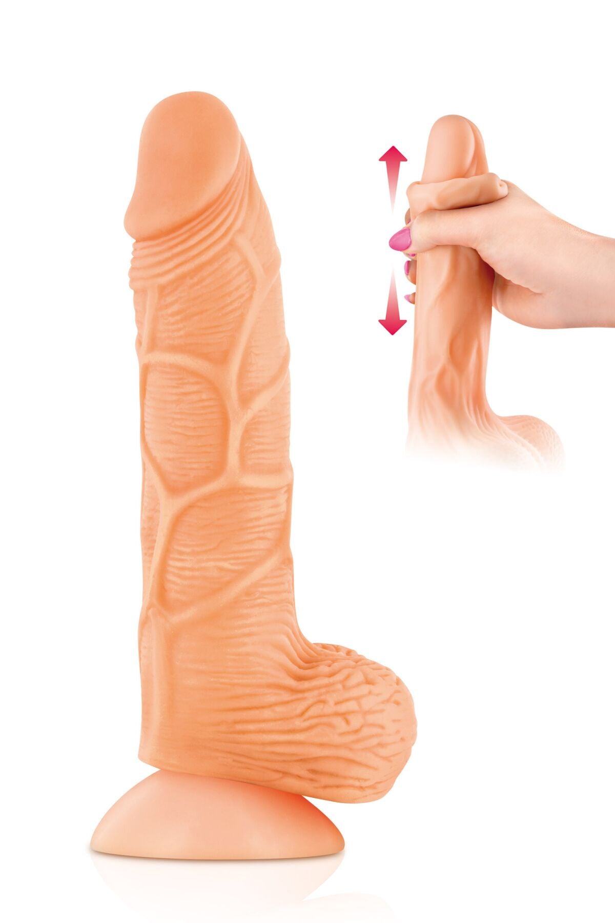 Real Body — Real Brad Dildo with Moving Foreskin, 4 cm diameter, TPE