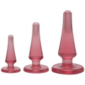 Doc Johnson Crystal Jellies Anal Plug Set - Pink, max. diameter 2cm - 3cm - 4cm