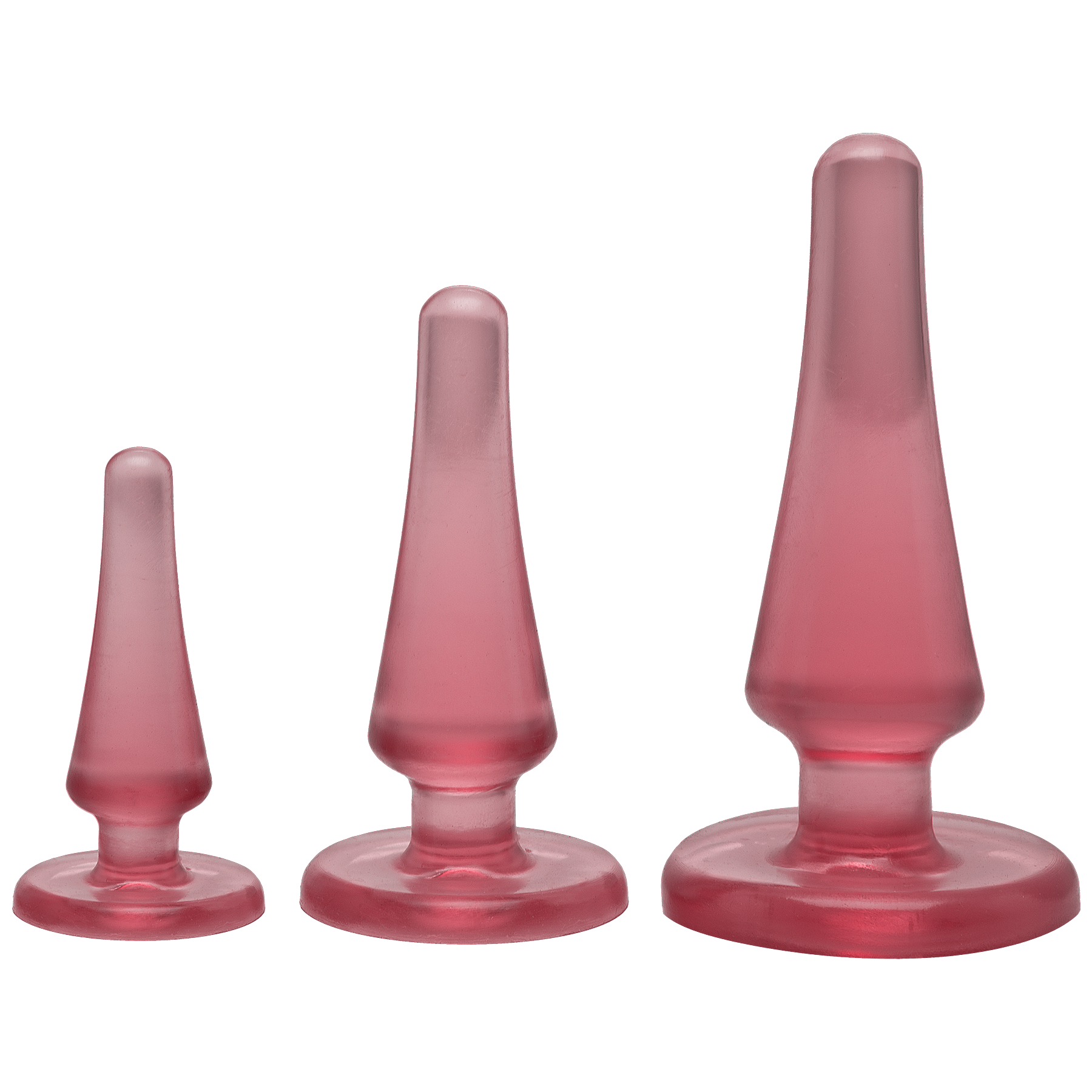Doc Johnson Crystal Jellies Anal Plug Set - Pink, max. diameter 2cm - 3cm - 4cm