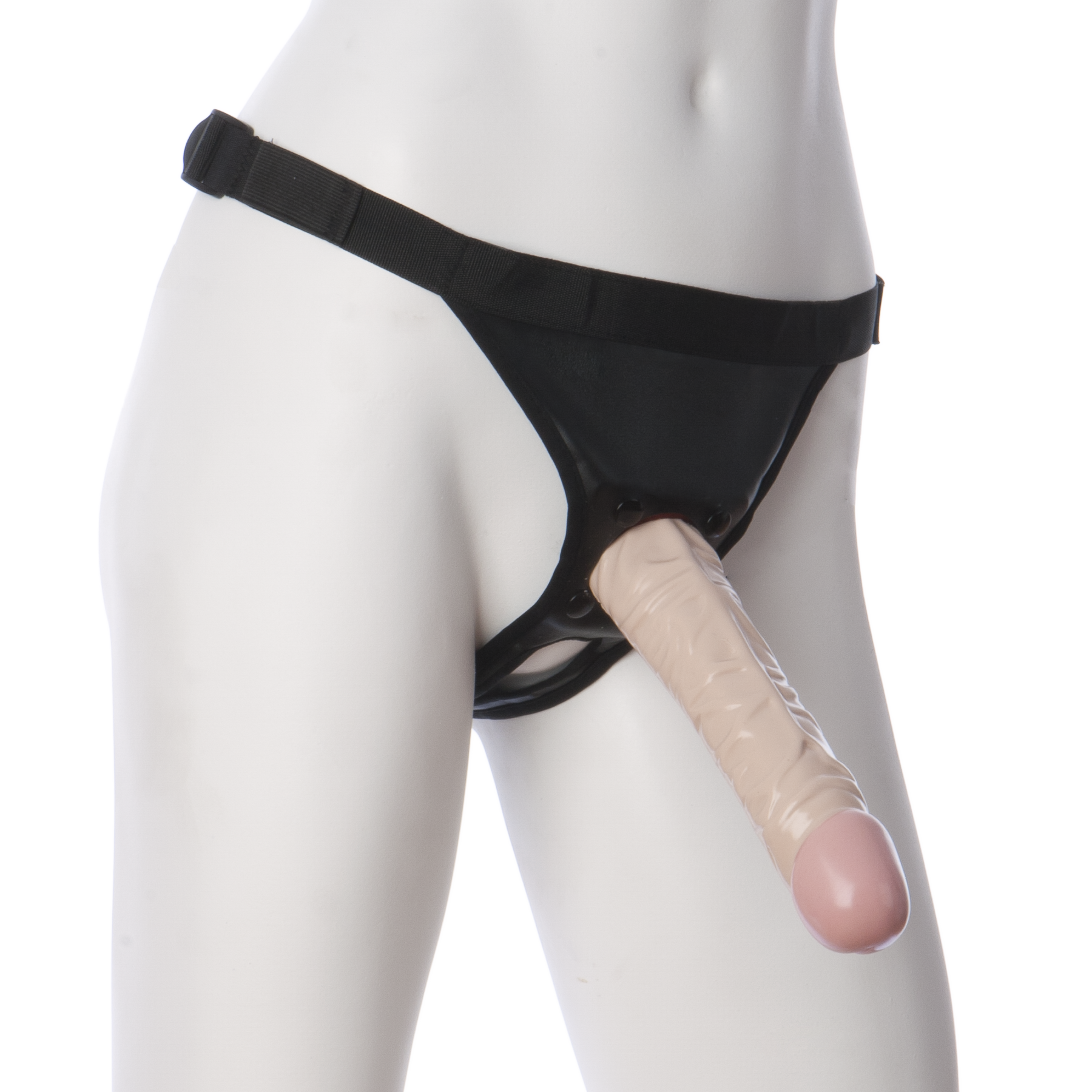 Doc Johnson Vac-U-Lock 8 Inch Classic Dong Ultra Harness Strap-on Panties, PVC, 3.8cm diameter
