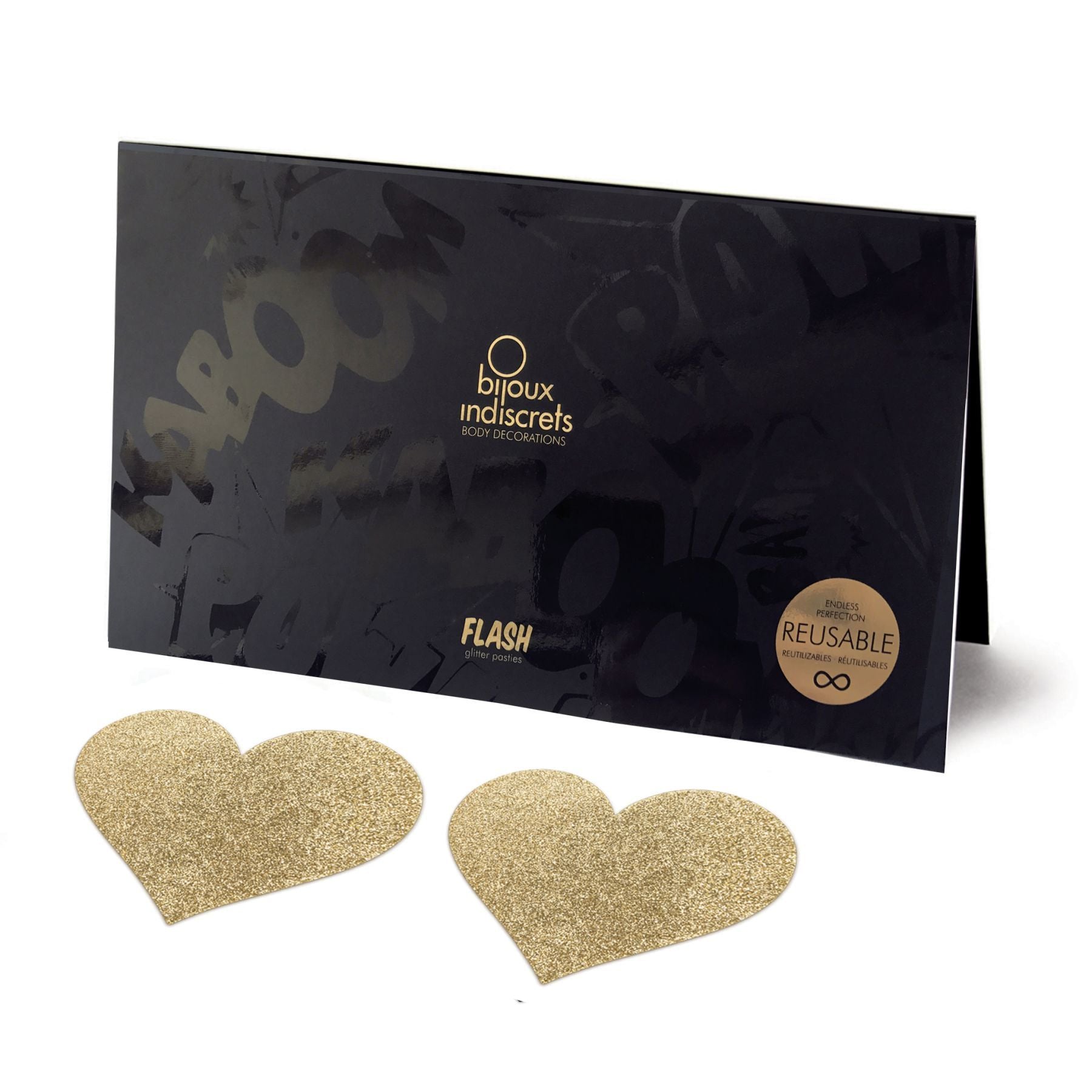 Pasties - Stickers Bijoux Indiscrets - Flash Heart Gold, nipple pasties