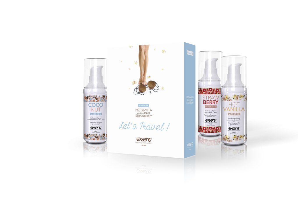 Sale!!! EXSENS Lets Travel Warming Massage Oil Set (3x30 ml) (expires 07.2026)