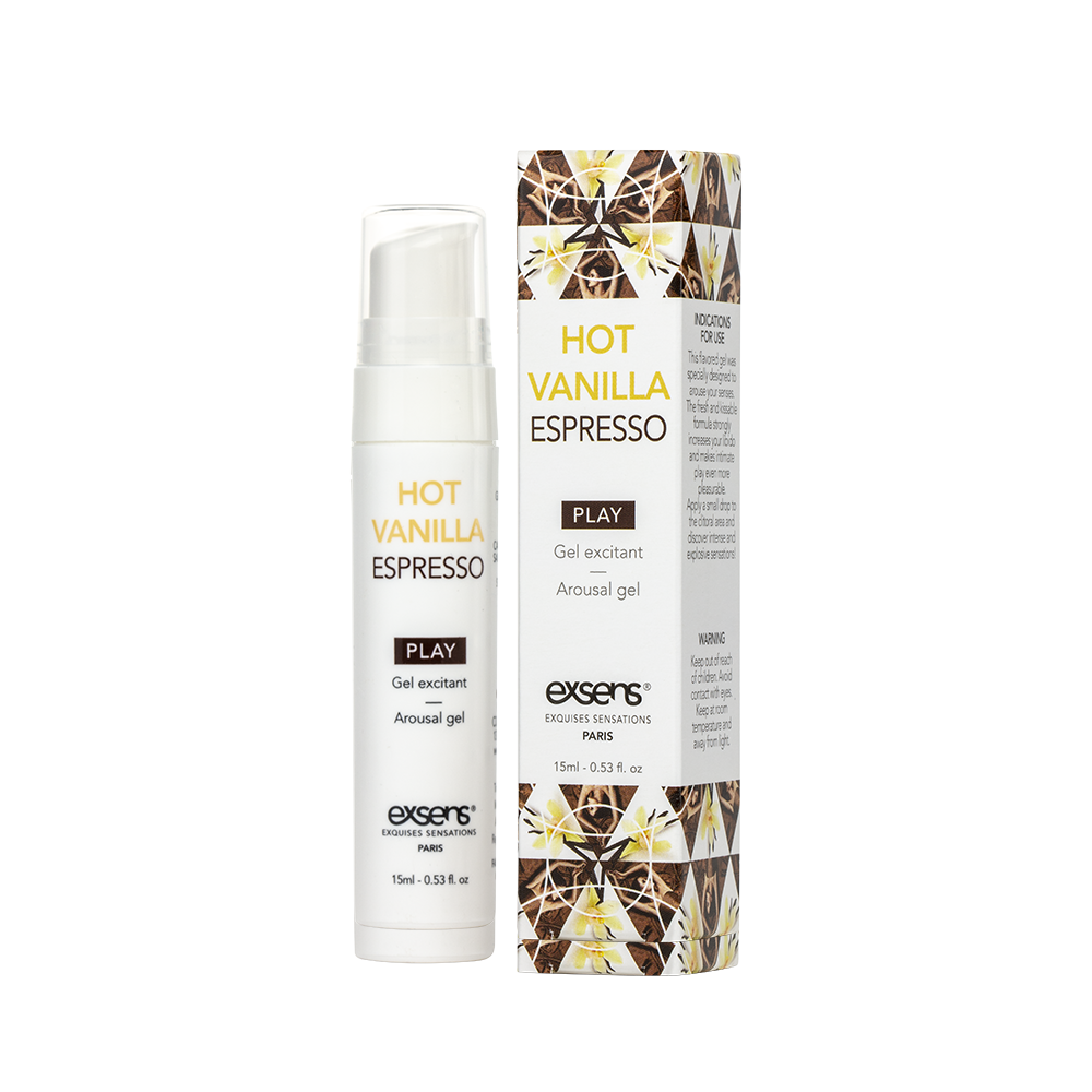 Стимулювальний гель EXSENS Kissable Hot Vanilla Espresso 15мл можна для поцілунків, охолоджувальний