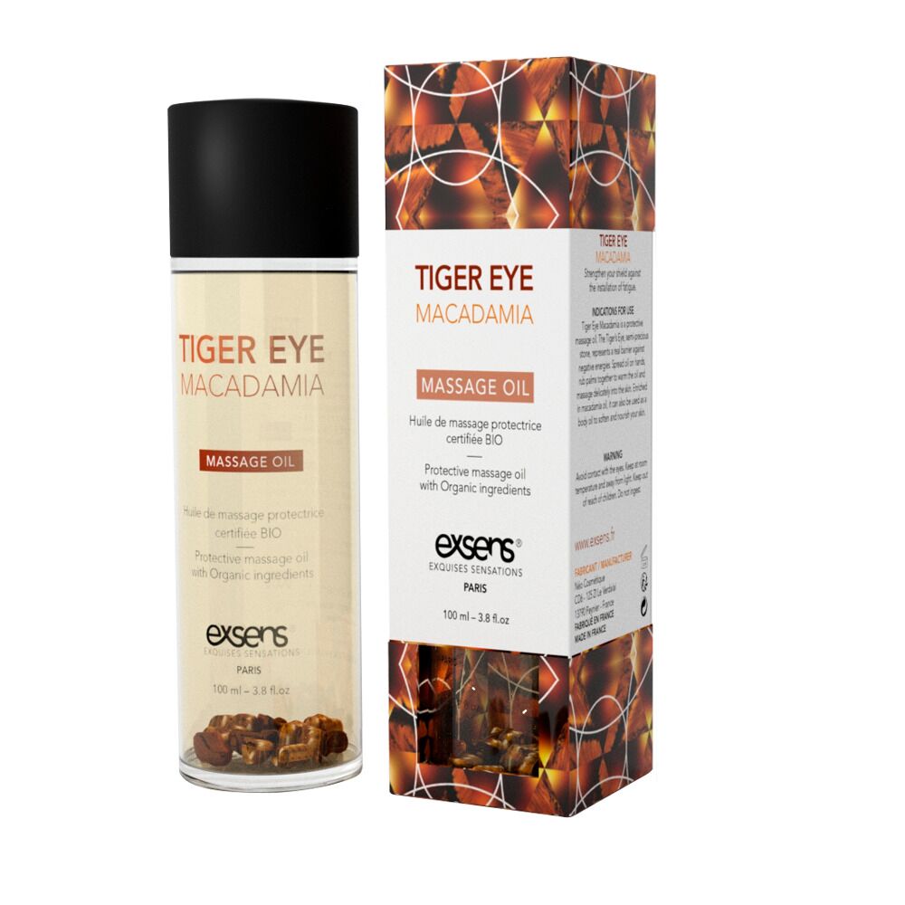 Massage oil EXSENS Tiger Eye Macadamia (Tiger's Eye protection) 100ml, natural