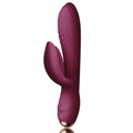 Вібратор-кролик Rocks-Off Every Girl Burgundy, два мотори, різноколірне LED-підсвічування, потужний