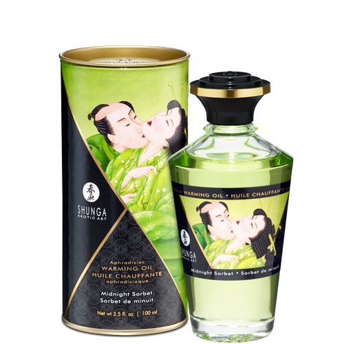 Warming Oil Shunga Aphrodisiac Warming Oil – Midnight Sorbet (100 ml) sugar-free, delicious