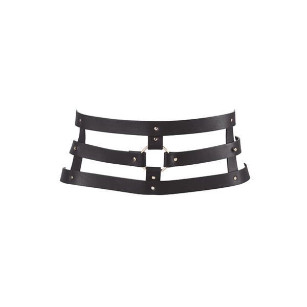Bijoux Indiscrets MAZE - Wide Belt and Restraints Black, faux leather