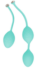 Luxury vaginal balls PILLOW TALK - Frisky Teal with crystal, diameter 3.2 cm, weight 49-75 gr