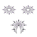 Пестіс з кристалів Petits Joujoux Gloria set of 3 - Black/Purple, прикраса на груди та вульву