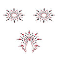 Пестіс з кристалів Petits Joujoux Gloria set of 3 - Black/Red, прикраса на груди та вульву