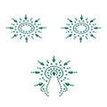 Пестіс з кристалів Petits Joujoux Gloria set of 3 - Green/Blue, прикраса на груди та вульву