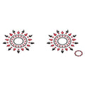 Petits Joujoux Gloria Crystal Pasties Set of 2 - Black/Red, Nipple Adornment