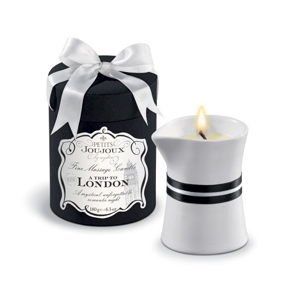 Massage Candle Petits Joujoux - London - Rhubarb, Cassis and Amber (190 g) luxurious packaging