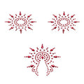 Пестіс з кристалів Petits Joujoux Gloria set of 3 - Red, прикраса на груди та вульву