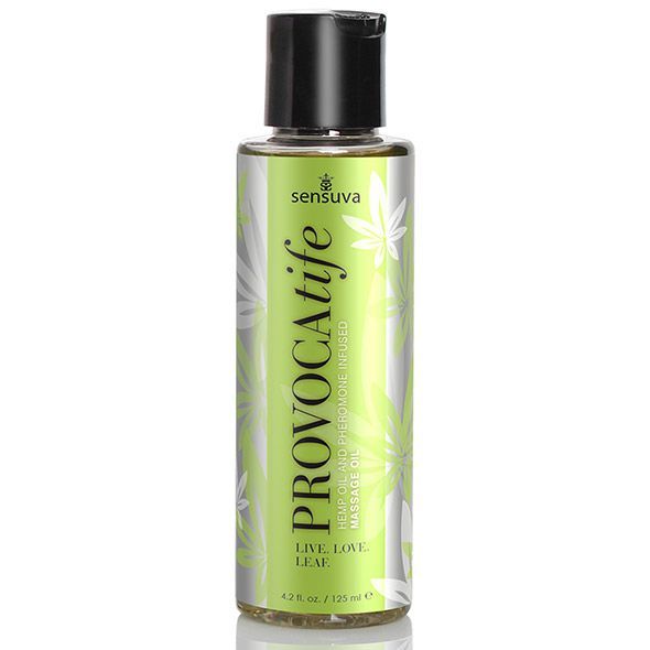 Sensuva Massage Oil: Provocatife Hemp Oil Infused Massage (125 ml) with Pheromones and Hemp Oil