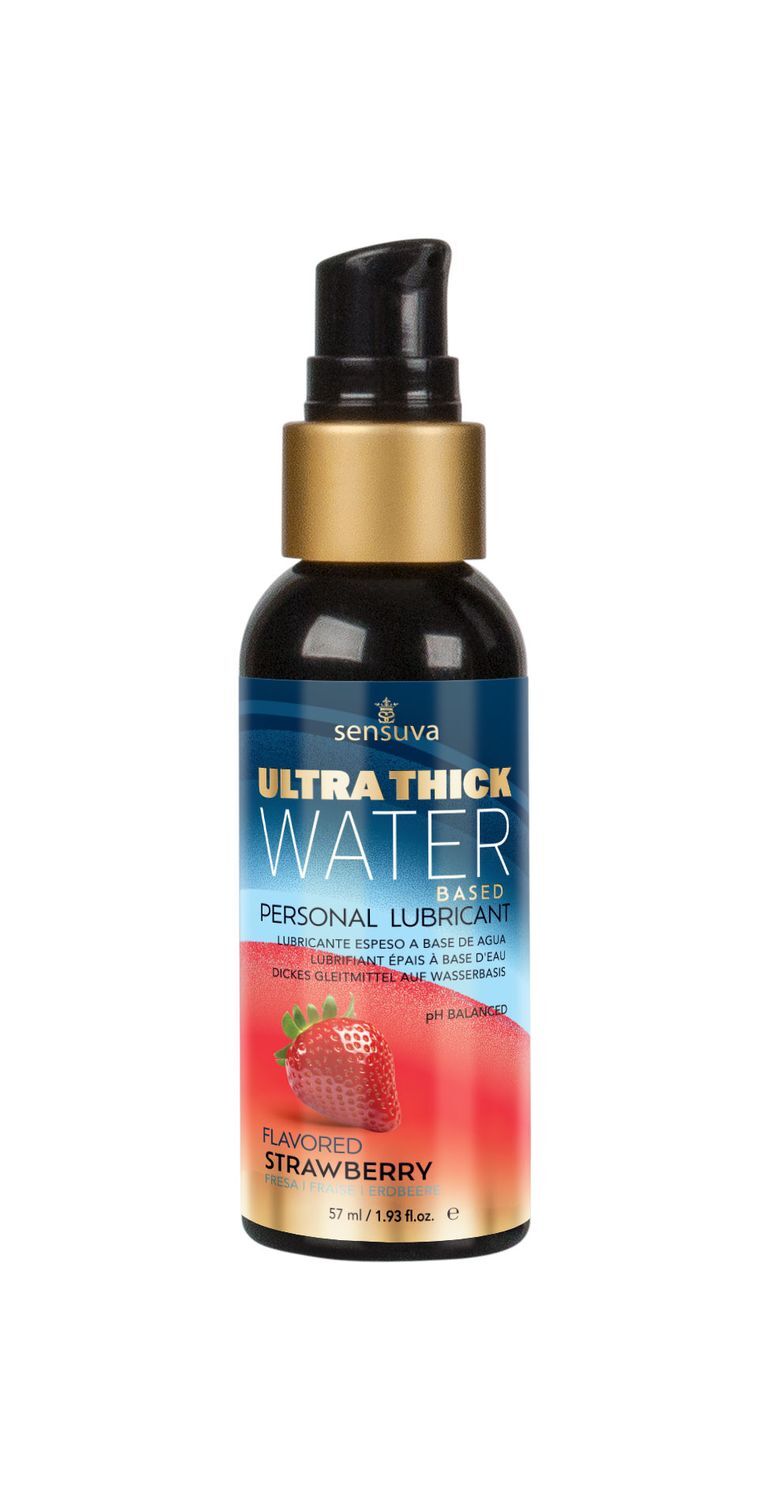 Thick Water-Based Lubricant Sensuva UltraThick Strawberry (57 ml) Paraben-Free