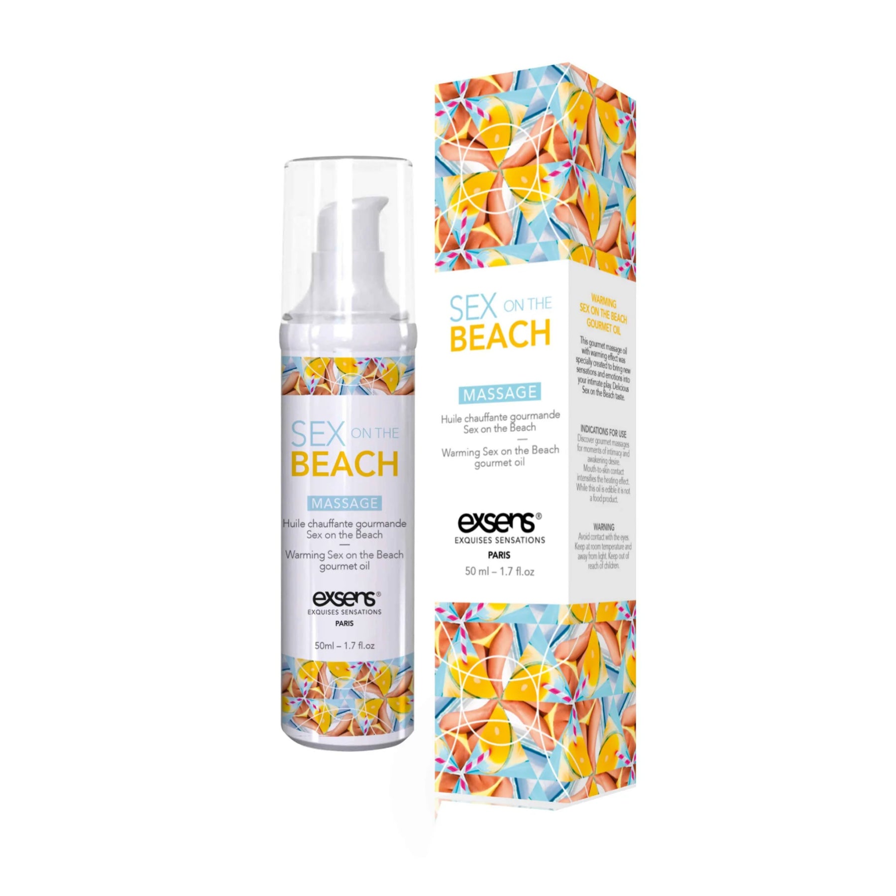 EXSENS Sex on the Beach Warming Massage Oil 50ml, Sugar-Free, Paraben-Free, Edible