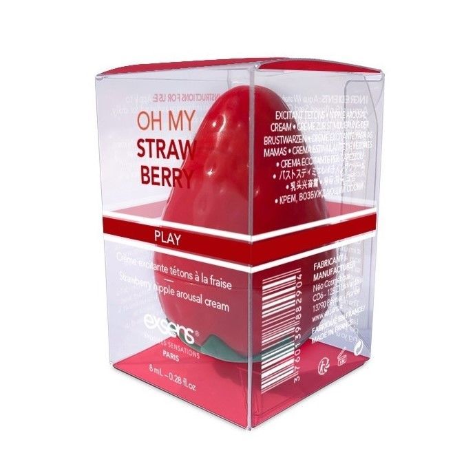EXSENS Oh My Strawberry Arousal Cream for Nipples (8 ml) with Jojoba and Shea Butter, Edible