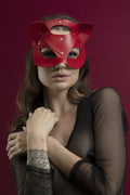Feral Feelings Catwoman Mask, Genuine Leather, Red