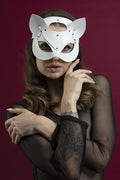 Feral Feelings Catwoman Mask, Genuine Leather, White