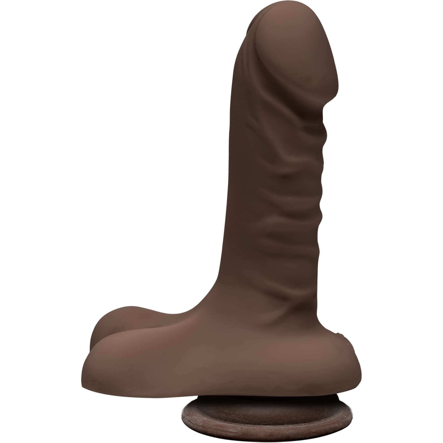 Doc Johnson The D - Super D - 6 Inch With Balls - ULTRASKYN - Chocolate dildo, 3.8 cm diameter