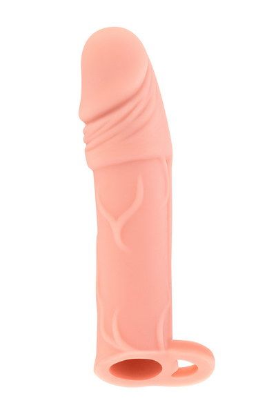 Penis Sleeve Real Body — Real Extender HUGY with Open Glans and Scrotum Ring