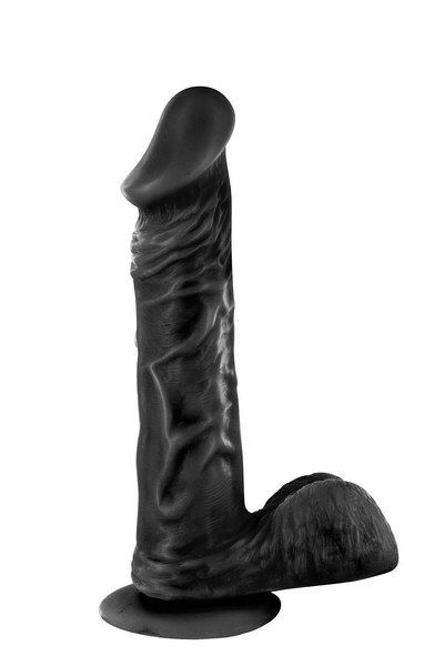 Dildo Real Body - Real Tony Black, TPE, diameter 3.5 cm