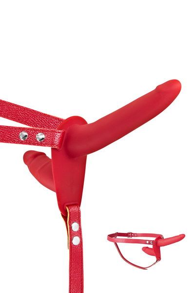 Double Strap-On Fetish Tentation Strap-On with Double Dildo Red